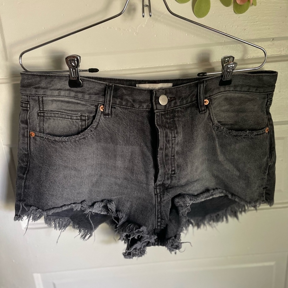 Free People Black Jean Shorts